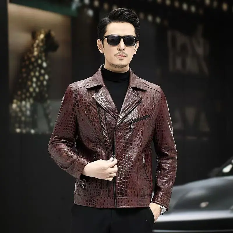 

Новое поступление 2025, весенне-осенние повседневные мужские куртки из натуральной кожи, пальто из овчины, большие размеры M-5XL pdd69