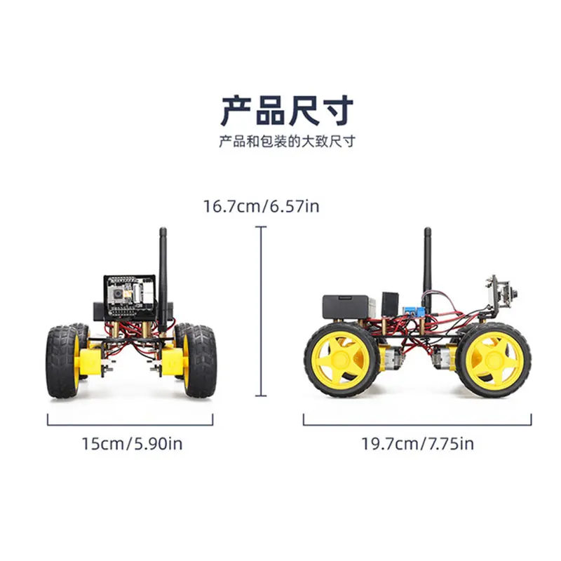ESP32 CAM DIY Smart Car Robot Kit met camera voor Arduino STEM Onderwijs Leren Afstandsbediening Programmeerbaar
