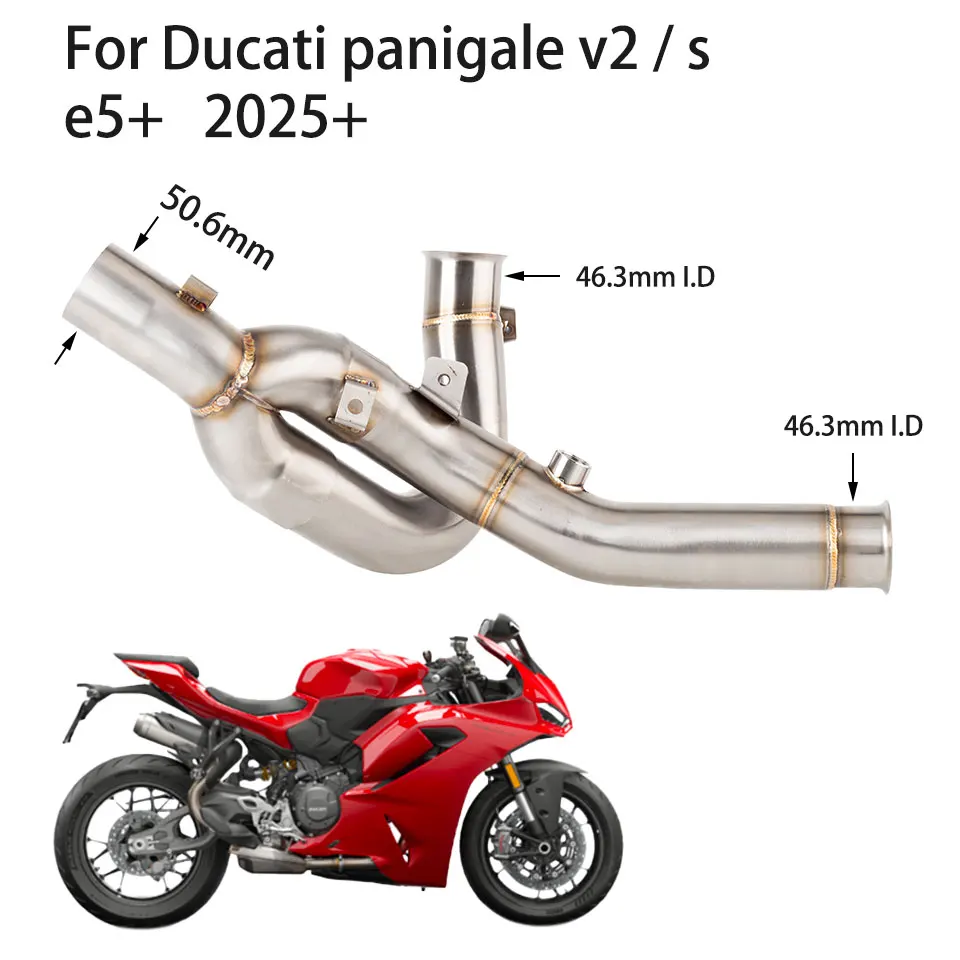Terminale di Scarico Moto Panigale V2S con Tubo di Collegamento in Acciaio Inossidabile per Ducati Panigale V2 / S E5+ 2025+