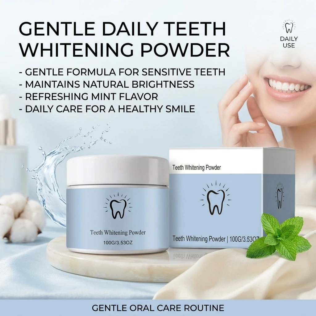 Teeth Whitening Powder Removing Plaque & Surface Tartar Eliminating Bad Breath Freshen Breath Boost Shiny Tooth Cleaning Powder