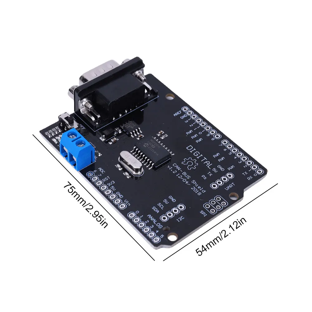 MCP2515 CAN BUS Shield SPI 9 Pins Standard Sub-D Can Bus Controller Shield لوحة تركيبية تيار مستمر 5-12 فولت لاردوينو