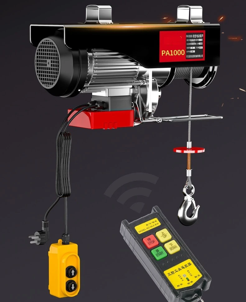 

PA200 20M Micro Electric Hoist 220V Wireless Remote Control Household Small Crane Small Lift Remote Operation Hoist