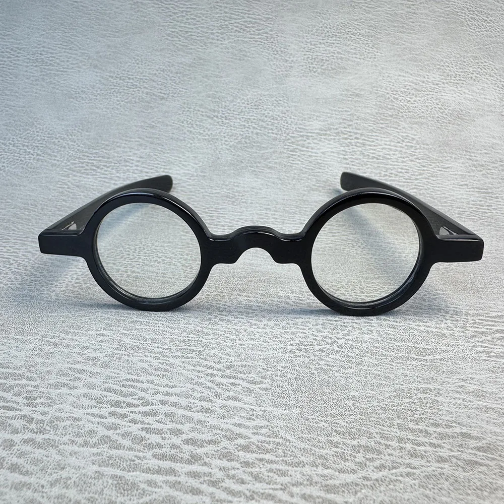 Glasses Frames Unique Vintage Optical Lenses Eyeglasses Small Round Handmade Buffalo Horn Reading Prescription Eyeglass Frames - view 5