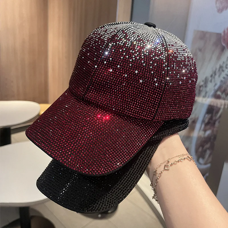High-Quality Full Body Rhinestone Baseball Cap Men Women Outdoor Casual Versatile Youthful Diamond-Studded Couple's Duckbill Cap