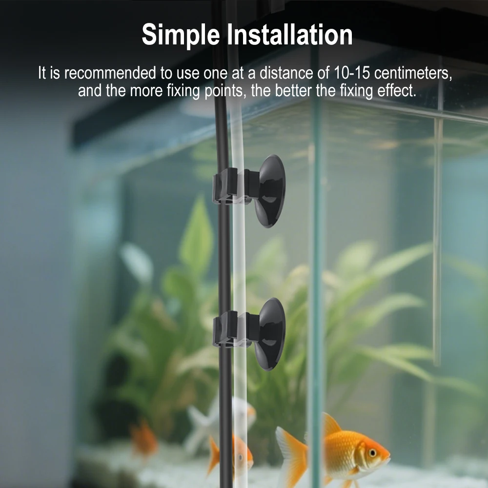 1-10pcs Black Aquarium Suction Cup Air Tube Holder Sucker for Fish Tank Pump Oxygen Air Tube Fixing Clip Aquarium Accessories