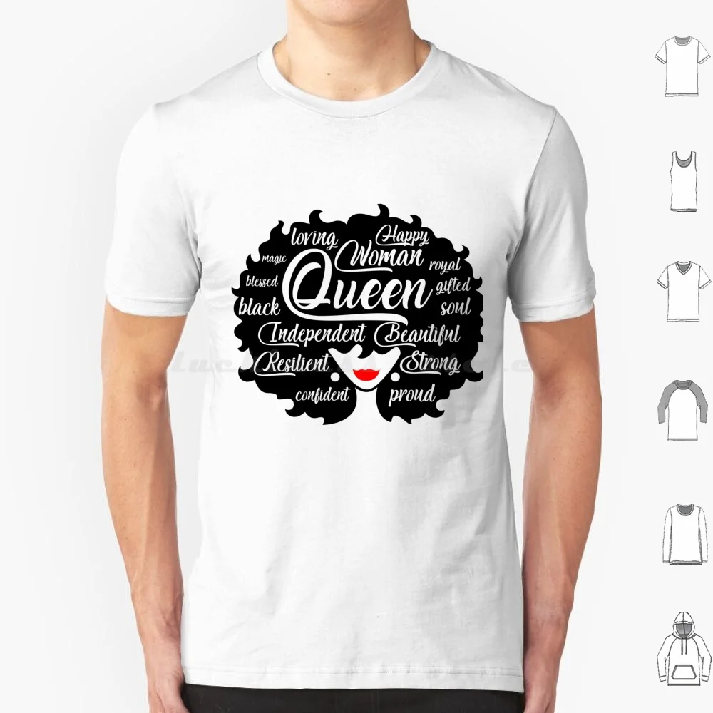 

Золотая футболка I Am Queen 6xl, хлопковая крутая футболка, афроамериканская королева, афро-девушка