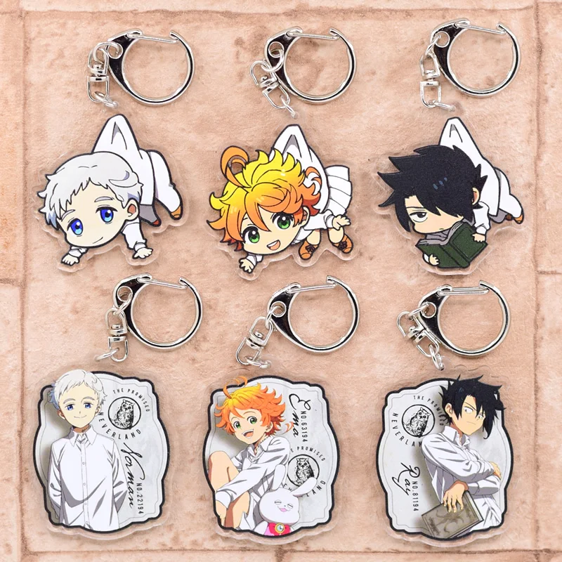 Neverland Anime Keychain 6 Styles Arcylic Cartoon Figures Keyrings Kawaii Accessories