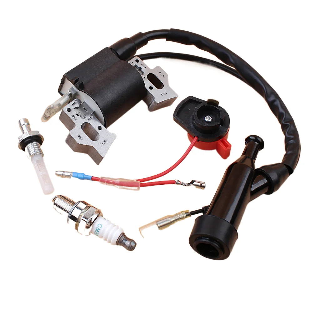 Ignition Coil Magneto Spark Plug Starter Switch Kit For Honda GX110 GX120 GX140 GX160 GX200 WA20 168F 170F Engine Motor 30500-ZE