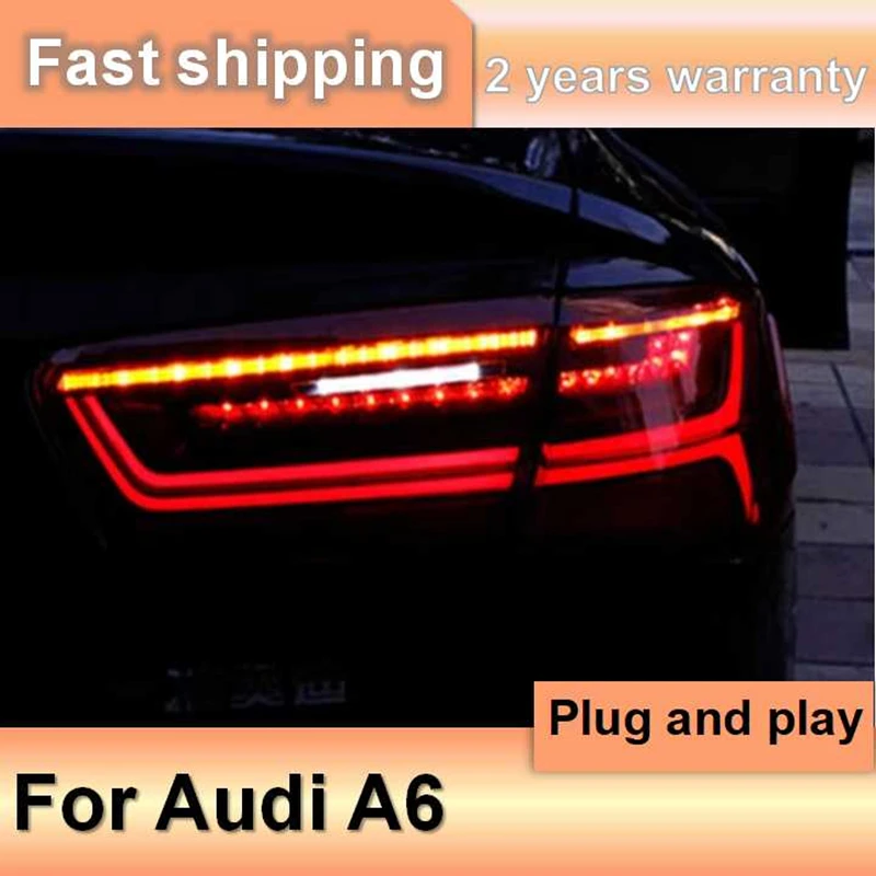 

Стайлинг автомобиля для Audi A6, задний фонарь 2012 2013 2014 2015 для A6, задний фонарь, задний DRL, противотуманный тормоз, указатель поворота, задний ход