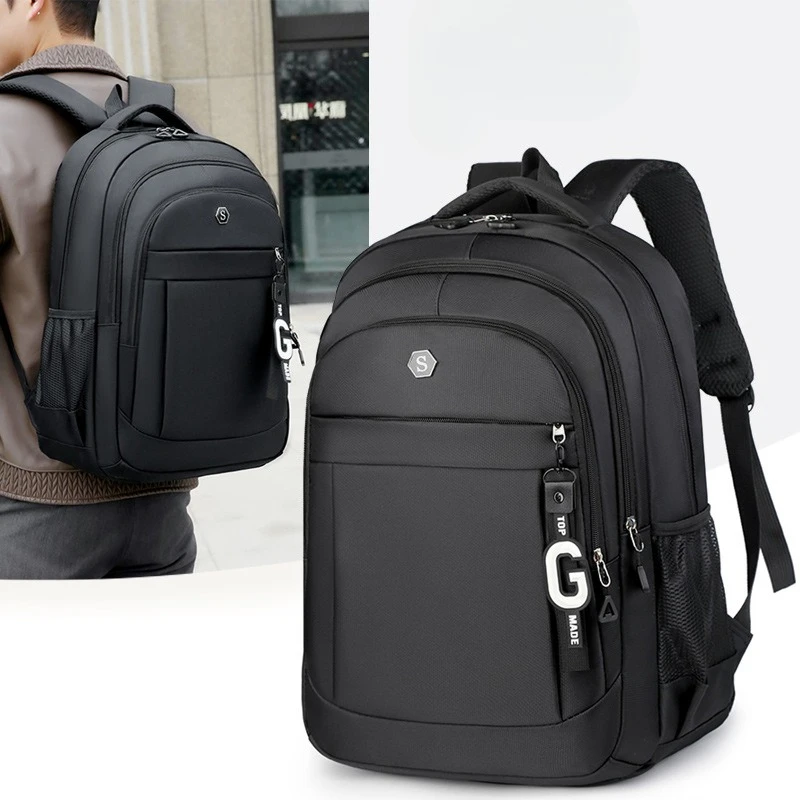 

New Solid Color Causal Backpack Men's and Women's Fashion Laptop Backpack Large Capacity Business Travel Backpack