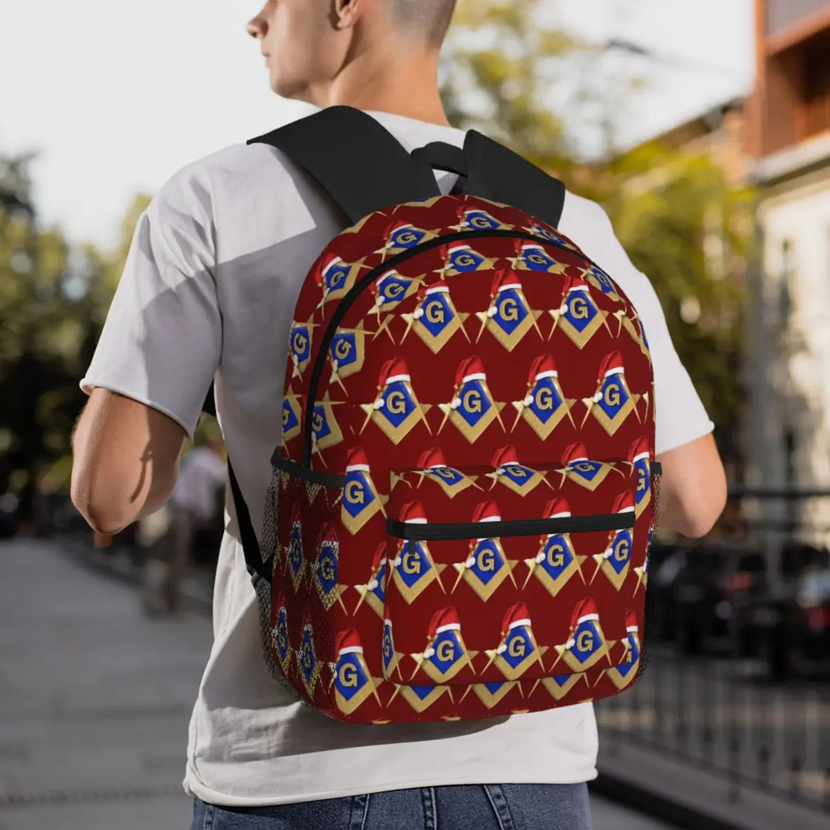 Masonic Freemason Freemasonry Backpack Daypack Large Capacity Boys Girls BookBag School Bag Shoulder Bags for Men Women