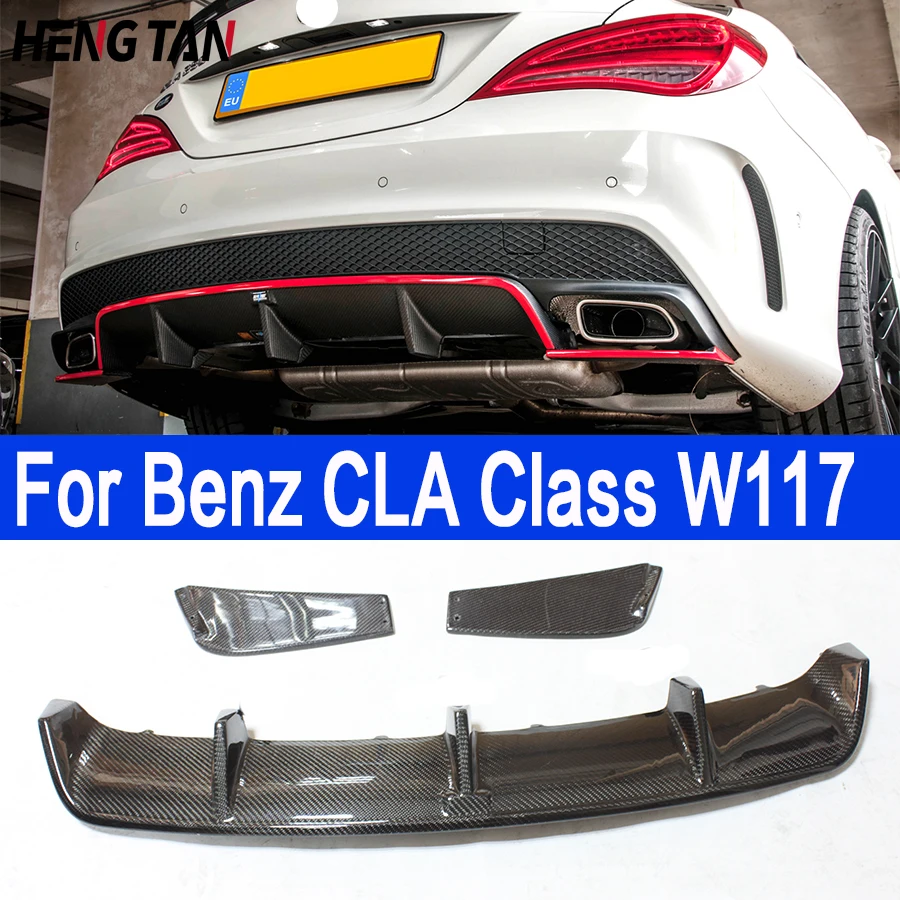 

Carbon Fiber Rear Lip Diffuser For Mercedes Benz CLA Class W117 2013-2015Year 200 CLA45 R Style Back Bumper Hugger Spoiler