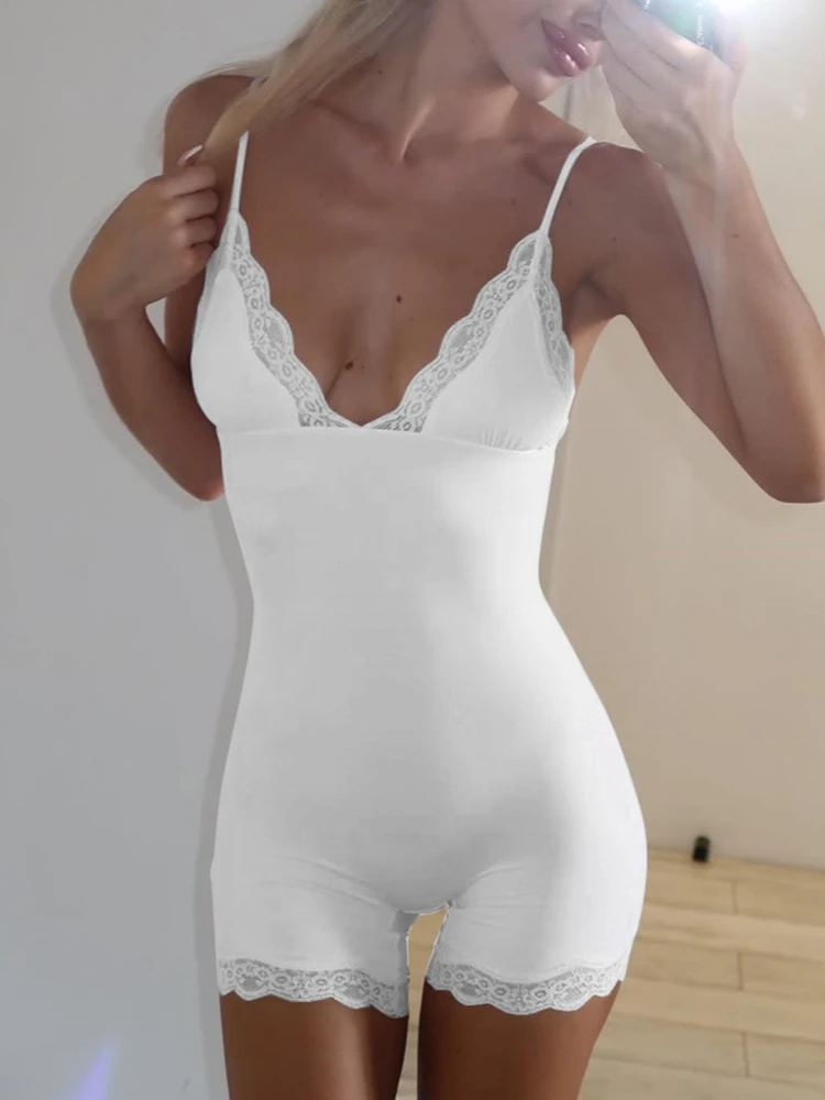 

FDYOUI сексуальные кружевные лоскутные цельные боди женские комбинезоны на тонких бретельках с v-образным вырезом и открытой спиной короткий комбинезон спортивные комбинезоны для йоги