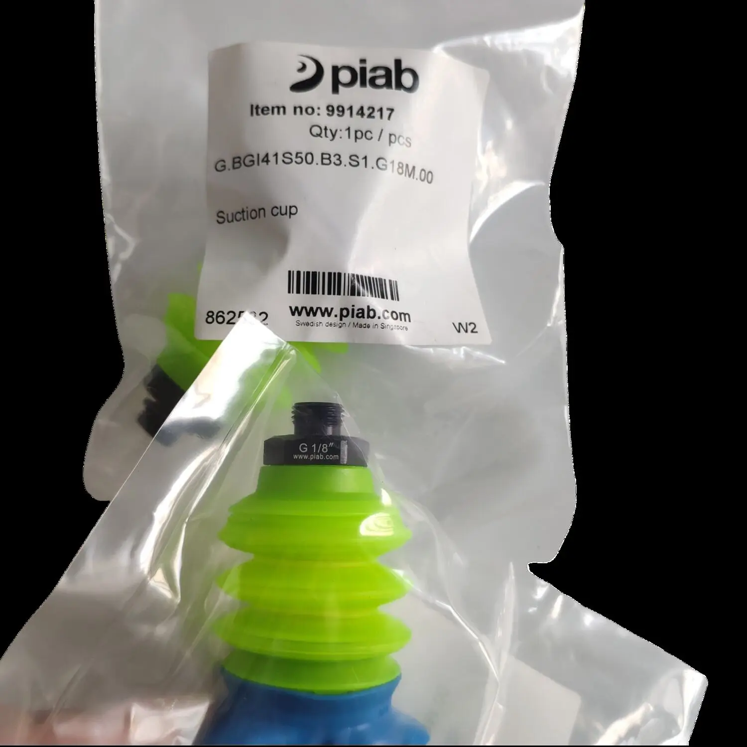 PIAB Vacuum Suction Cups From Sweden, Including Models 9914217, 9914411, And 0204977
