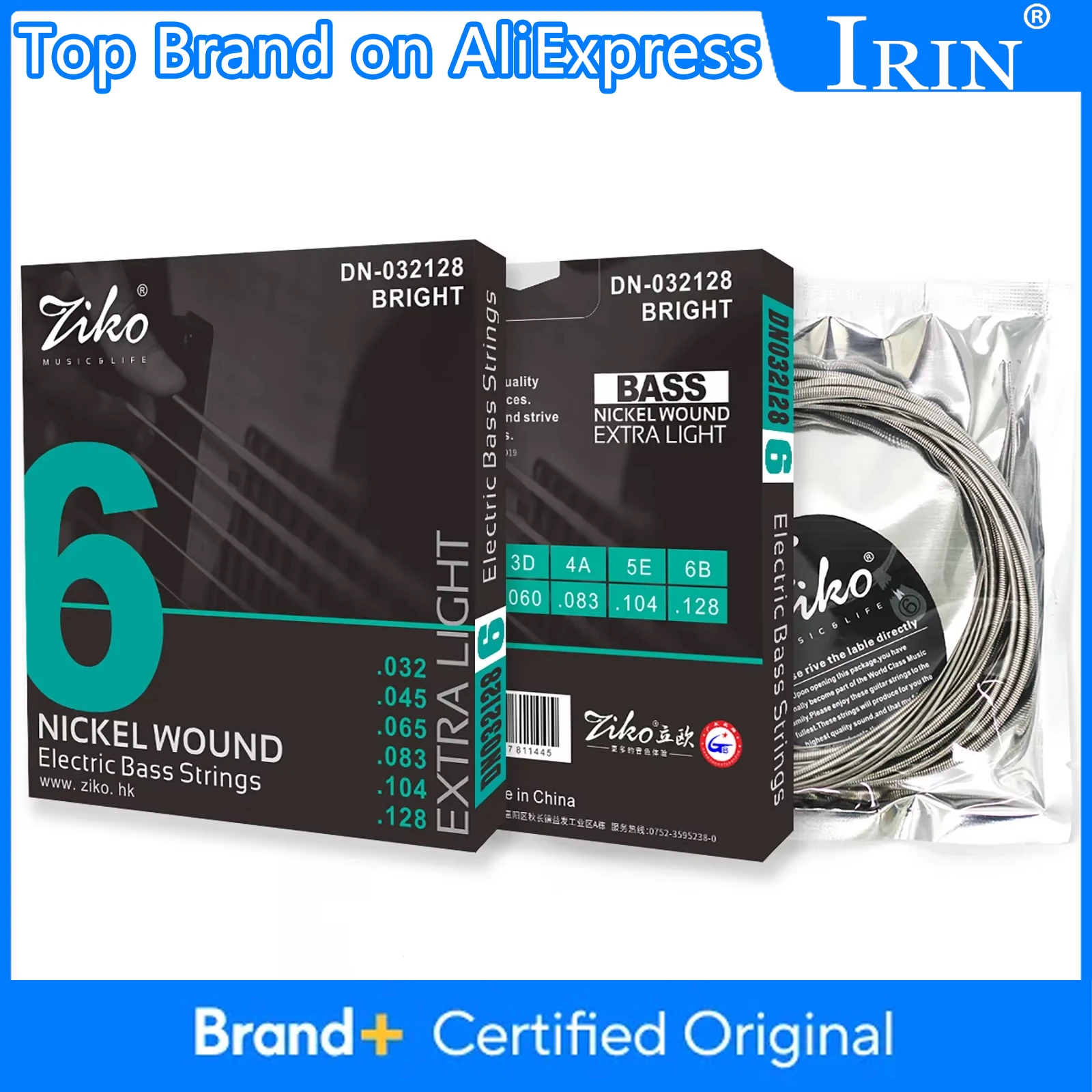 

ZIKO 6-струнные струны для бас-гитары с шестигранным стальным сердечником, никелевая электрическая бас-гитара, струны, детали и аксессуары для гитары