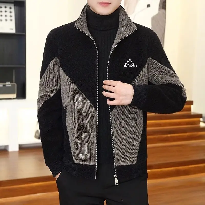 Luxury Spring Autumn Bomber Jacket Patchwork Coat Men Clothing Trend Tops Zipper Outerwear Stand-up Collar Military Jackets New