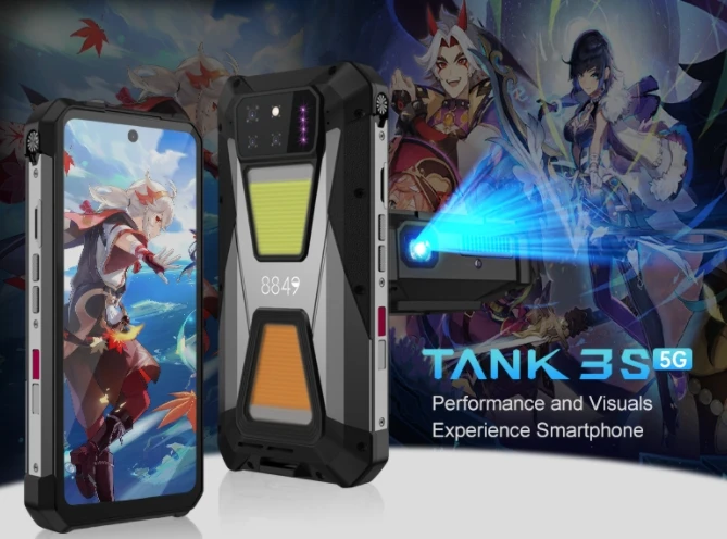 8849 Tank 3S CPU Dimensity 8200 120Hz[5G]projector outdoor LED red blue light 15600mAh battery three proof phone 12/16+256/512GB