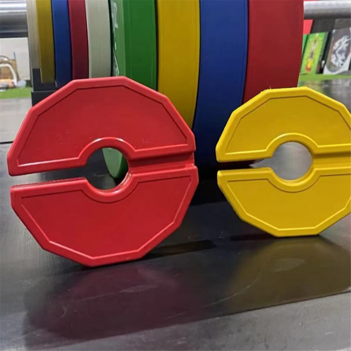 N18R 1Pcs 체육관 마이크로 타입 플레이트 덤벨 분수 웨이트 플레이트 고무 분수 웨이트 플레이트 애드온 변경 레드 1KG