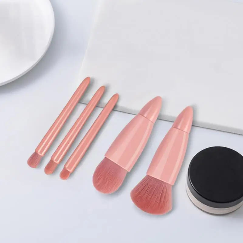 Makeup Brushes Set Portable Pink Travel Size Makeup Brush Case With Mirror Multifunctional Brushes Set Cosmetic Brush