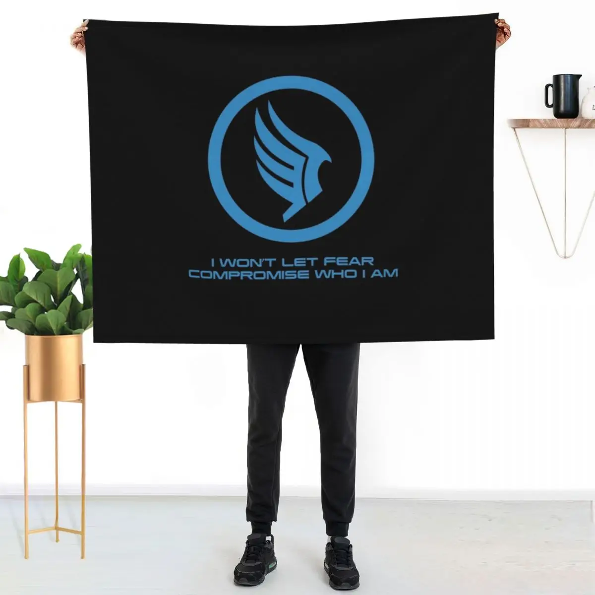 Mass Effect Commander Shepard Paragon Quote Throw Blanket Furrys for sofa Quilt Nap for babies Blankets