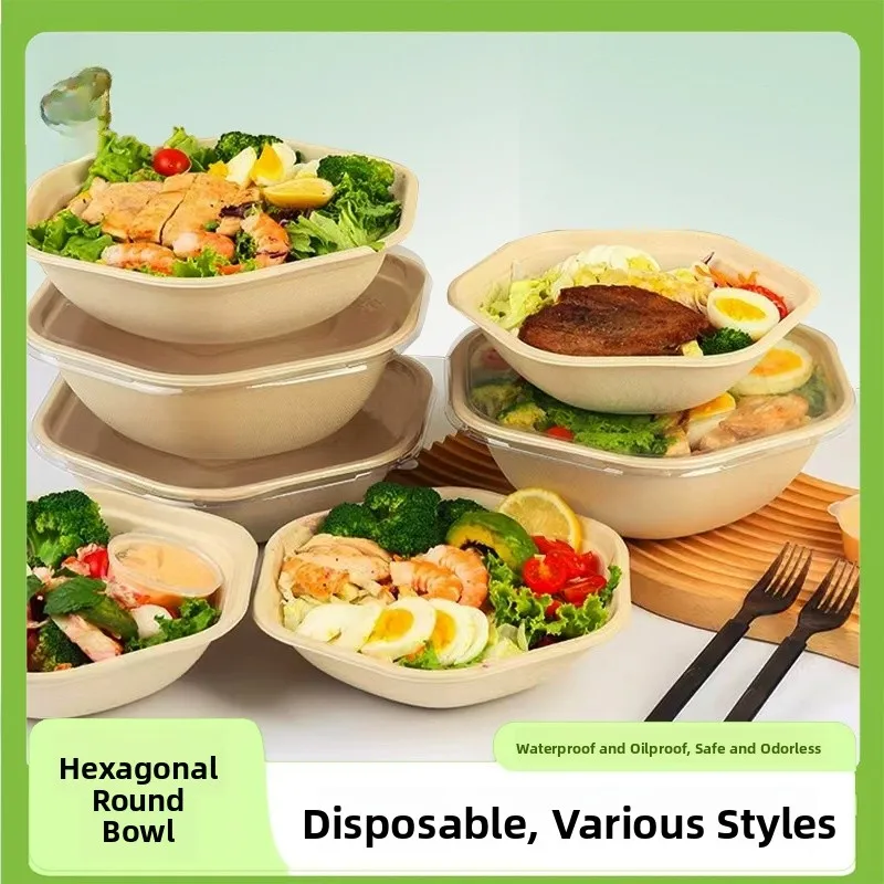 Hexagonal Packing Box Pasta Salad Bowl Light Food Box with Lid Hexagonal Rice Box Salad Container Short Sleeve T-Shirt