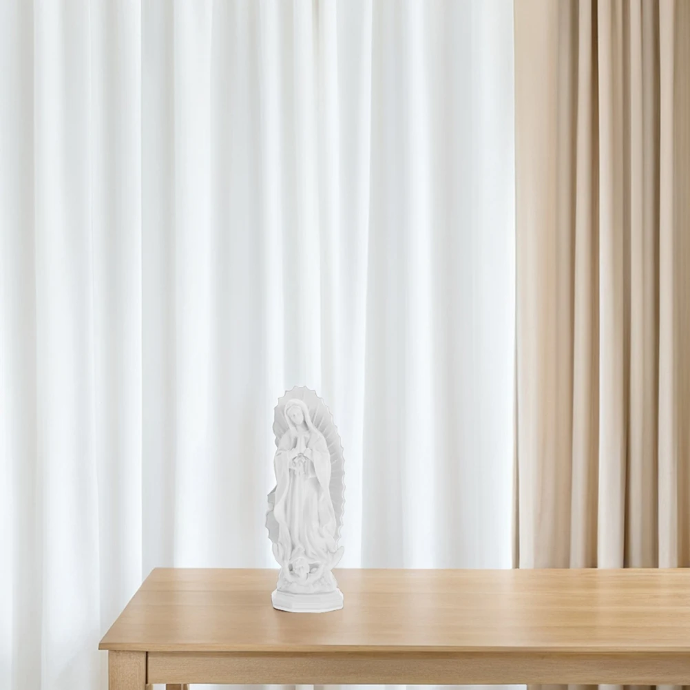 

2Pcs Blessed Mother Statues Resin Craftsmanship Religious Garden Ornaments Home Decoration Living Room Bedroom Study