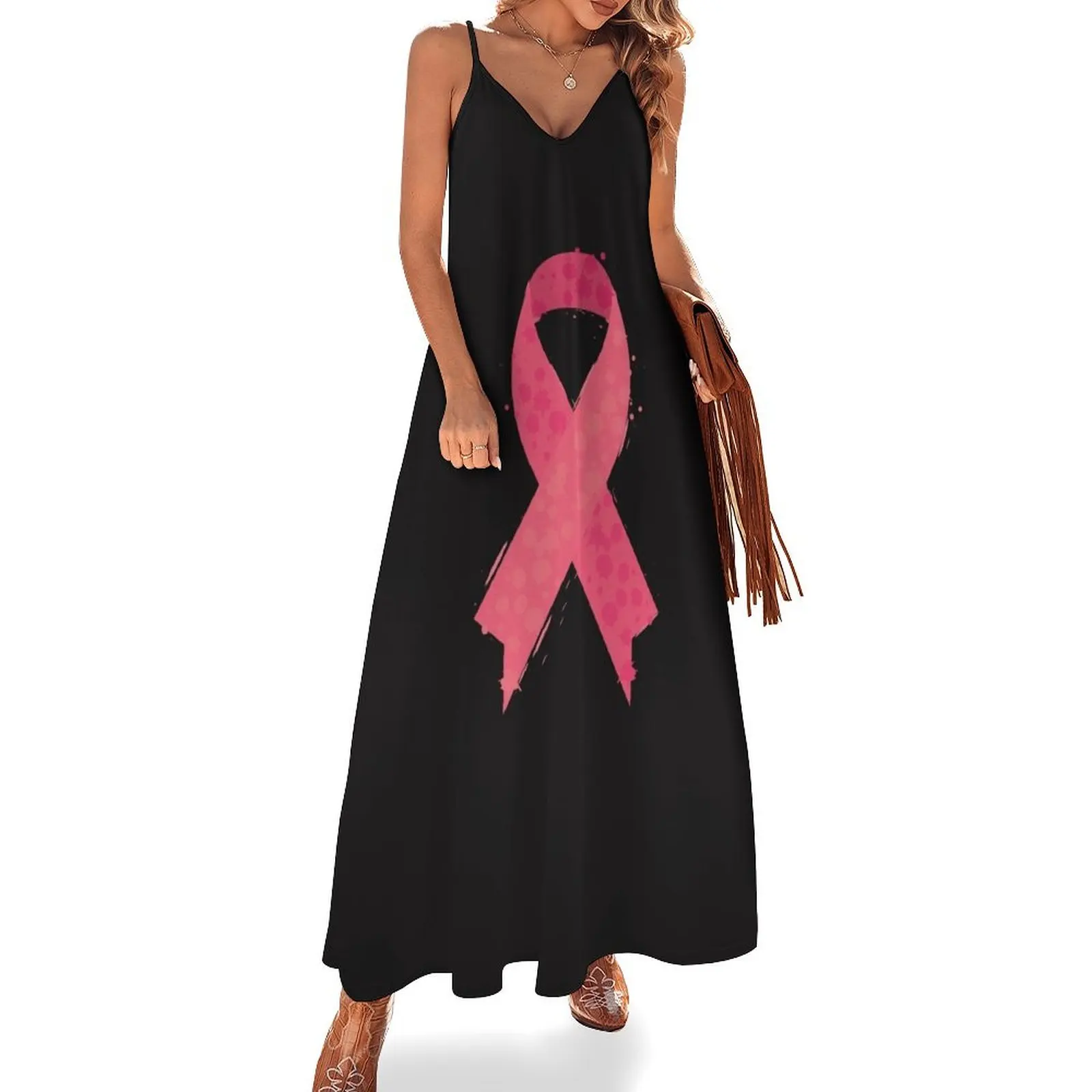 

Breast Cancer Awareness - Pink Ribbon Sleeveless Dress dress korean style Dress women Woman clothes