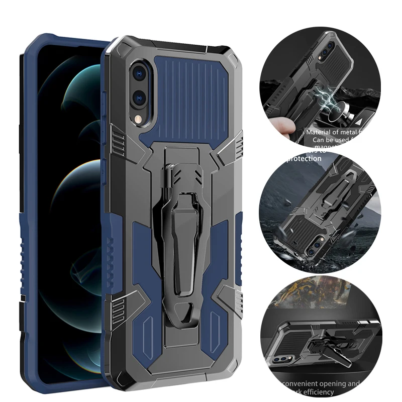 Shockproof Phone Case For Samsung Galaxy A02 A10S A20 A30S A50 A70 Back Clip Bracket Protective Cover For Galaxy A01 A3Core A03S