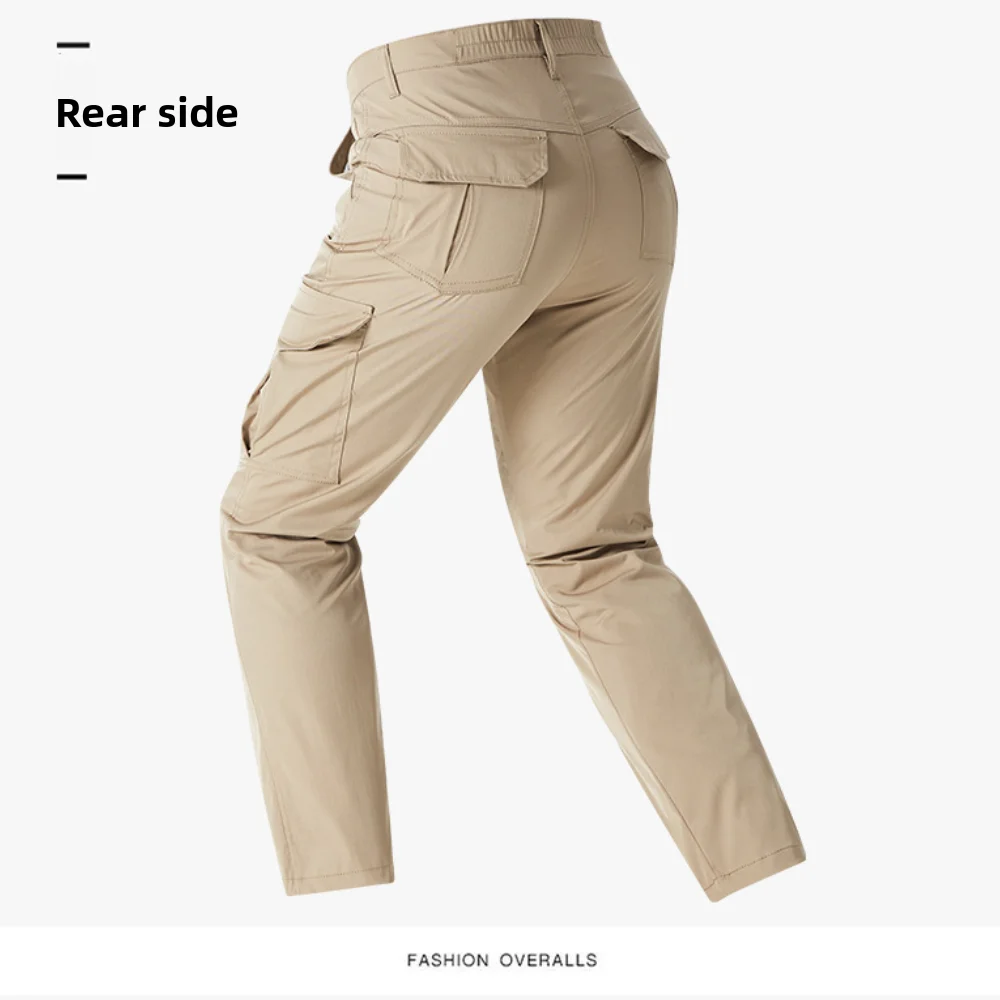 Large size overalls men's spring and autumn sports casual multi-pocket tactical pants loose gardening workers' overalls