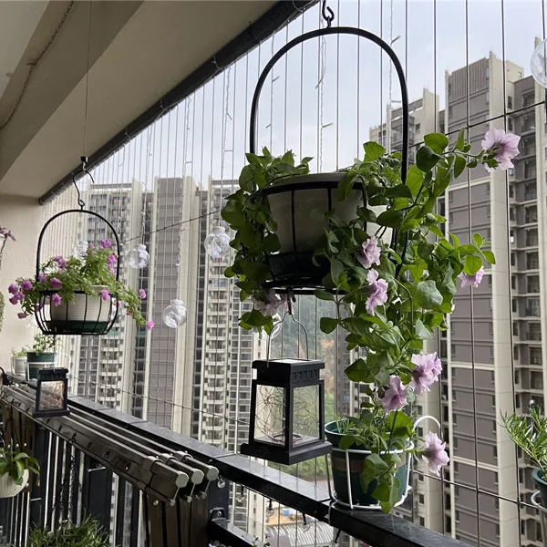 إطار سلة معلق من حديد الأوركيد المعلق باللون الأخضر، إطار وعاء الزهور المعلق لتطبيق غرفة المعيشة