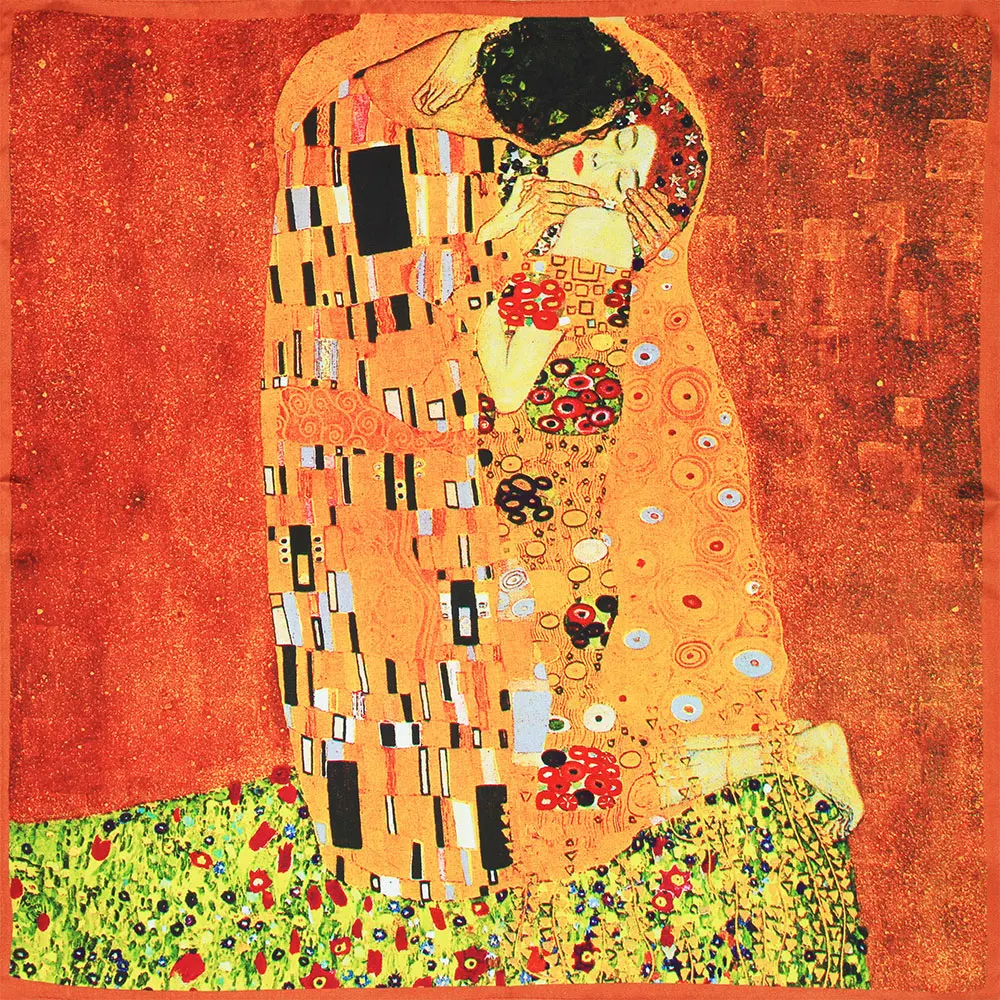 

53 см натуральный шелковый шарф для девочек, галстук, женский бестселлер, квадратный летний топ, роскошный женский шарф с рисунком поцелуя, бандана, подарок для семьи