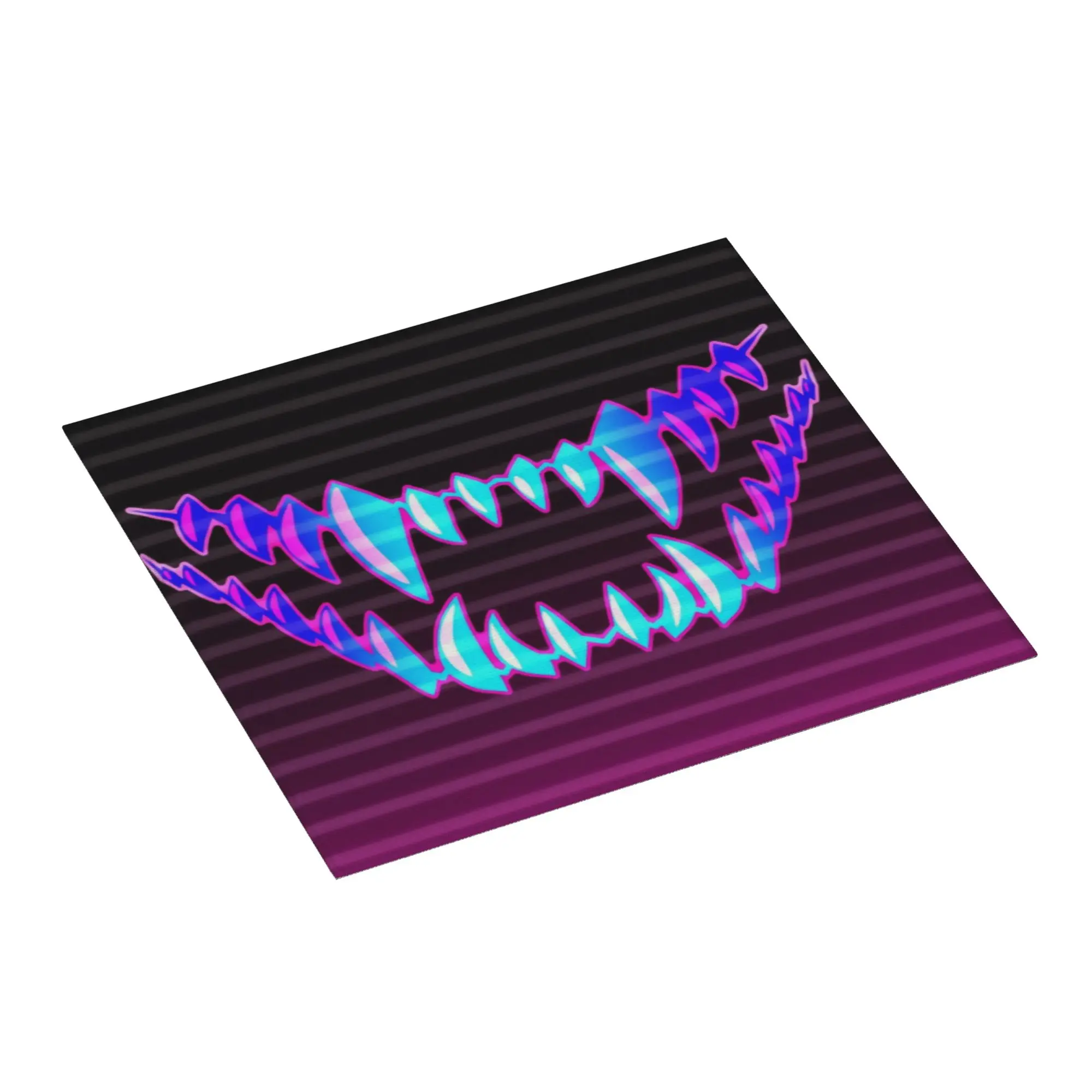 Drying Mat For Kitchen Synthwave Dragon Teeth Water Absorbent Reusable Japanese Vaporwave Demon Oni On Counter Protector Mat