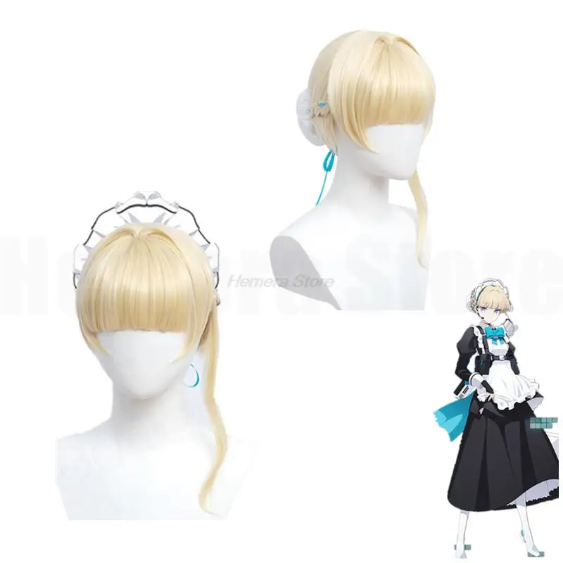 Anime Blue Archive Cosplay Asuma Toki Women Lolita Maid Uniform Long Dress Wig Armoured Ornament Bow Suit Carnival Costume Sexy