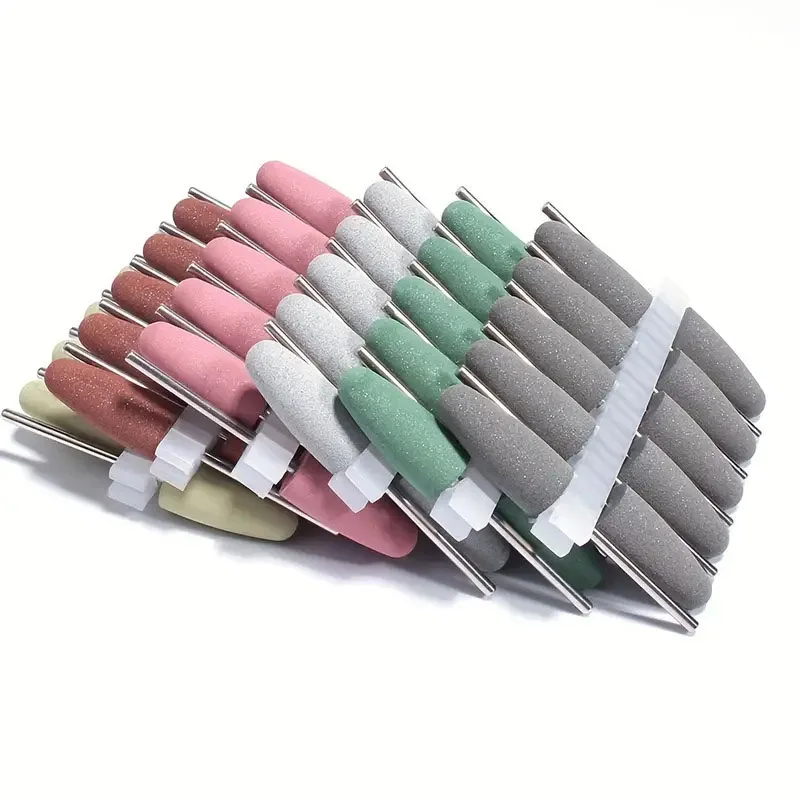 10pcs 실리콘 네일 드릴 비트 매니큐어 페디큐어 네일 케어 전기 드릴 액세서리에 대 한 로타리 연마 도구 비트