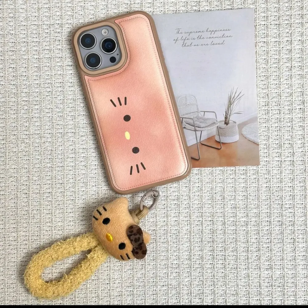 Kawaii HelloKitty شريط للرسغ لينة للصدمات جراب هاتف آيفون 17 16 15 14 زائد 13 12 برو ماكس 11 الكرتون الحبل غطاء #4
