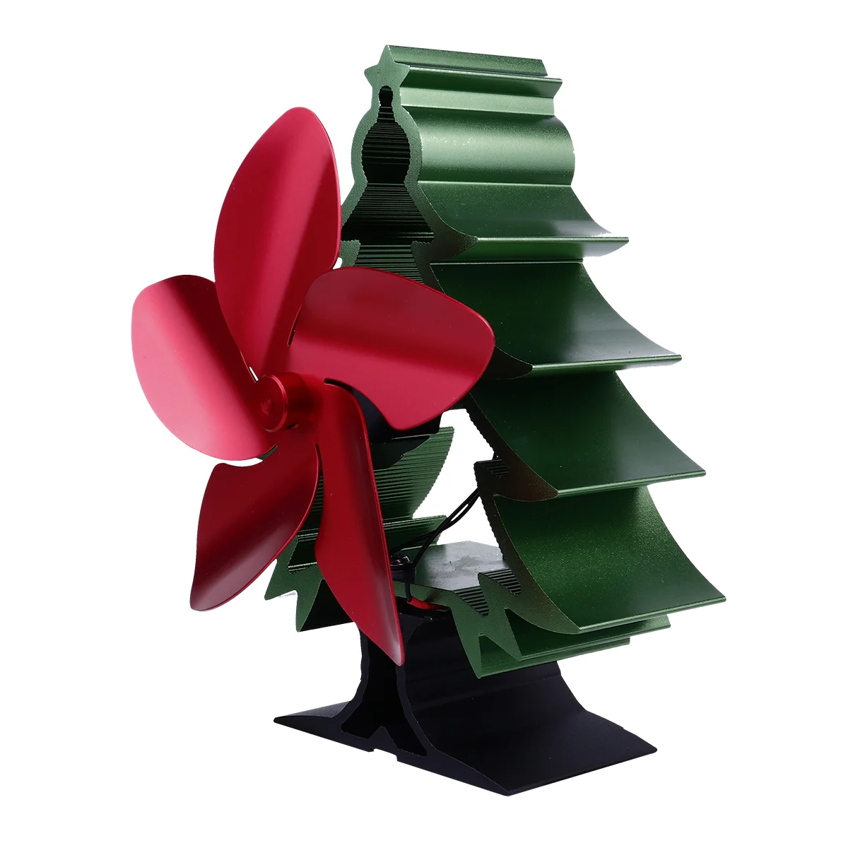 Fireplace Fan Silent Stove Christmas Log Wood Burner Tree Shaped Metal Heat