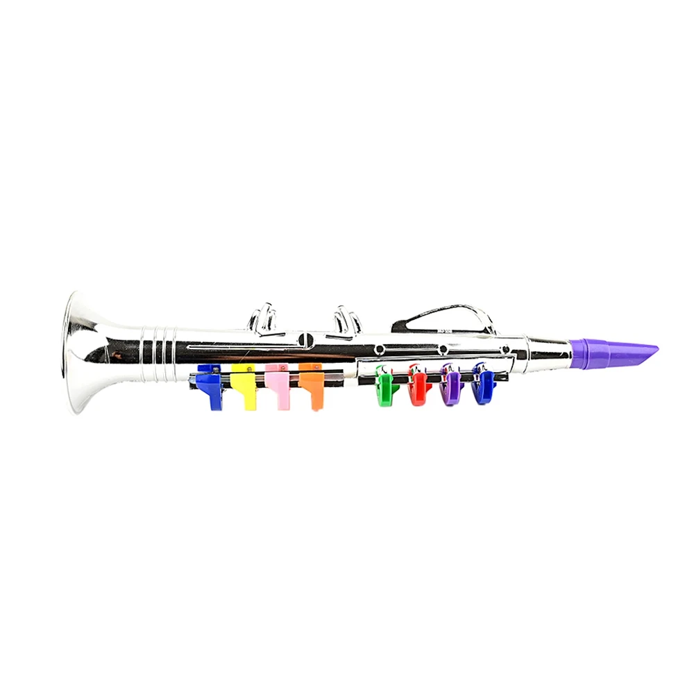 Saxofón Clarinete para niños, juguetes musicales, instrumento de simulación con 8 teclas de colores, regalo para niños