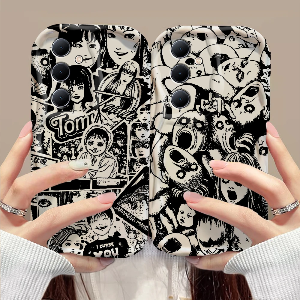 Junji Ito horror Hot comics Tomie 3D Wave Case For Xiaomi Mi 14 12 12T 11 Lite Poco M6 X6 X5 X4 F4 X3 M3 Pro 4G 5G Soft Cover