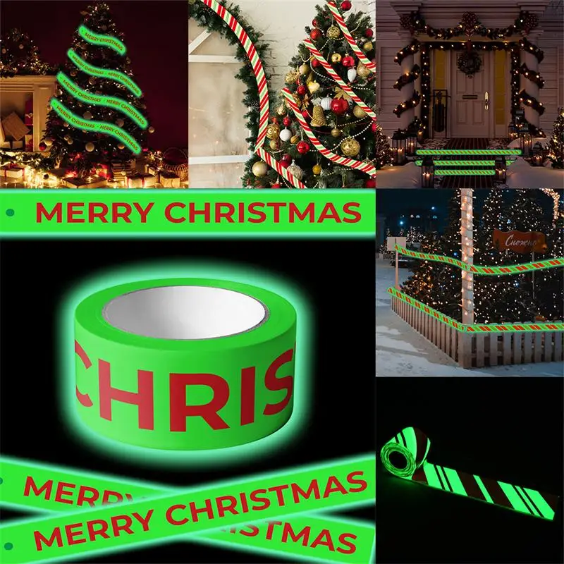 

Рождественская вечеринка DIY украшения предупреждающие ленты Праздничные предупреждающие ленты об опасности светятся в темноте Рождественский декор