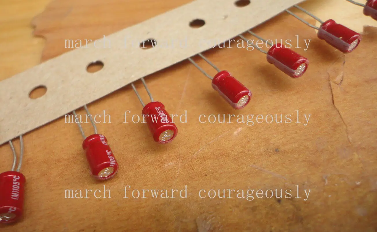 50pcs for Black King 50V1UF KRX Rare Red Devil High-End Audio Capacitor, with thick copper pins, 4*7