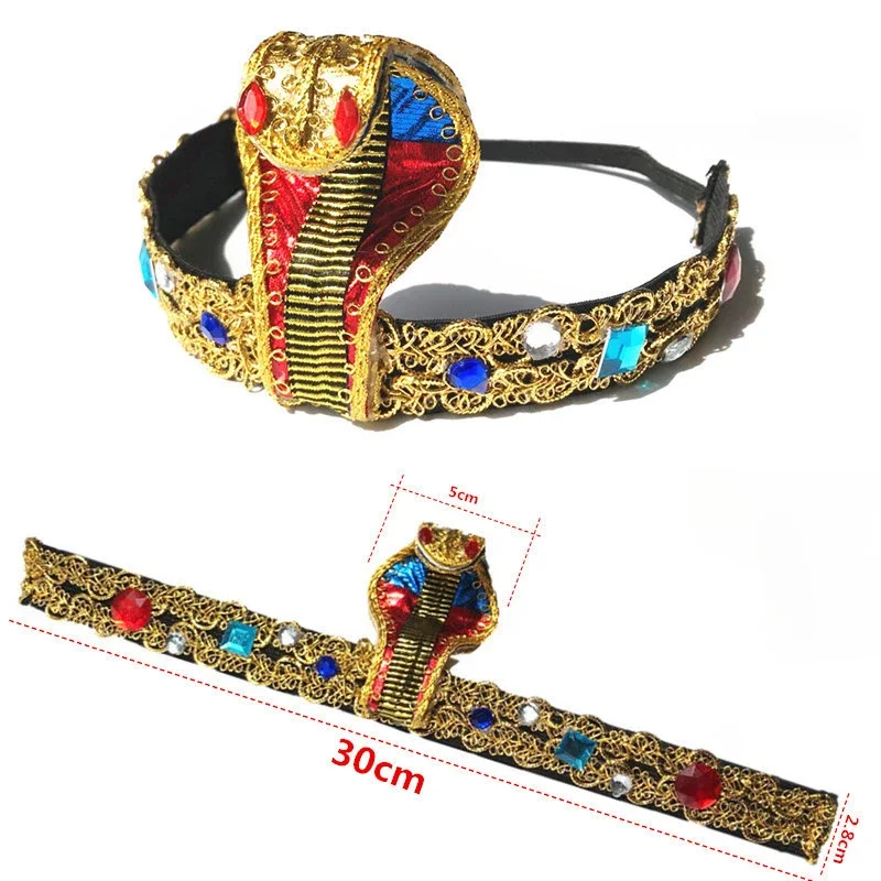 Kleopatra-Perücke für Damen, Ägyptische Königin, Schwarzes Haar mit Goldperlen, Kleopatra-Accessoire, Kopfschmuck für Tanz, Halloween-Party, Rollenspiel, Cosplay – Detail 2
