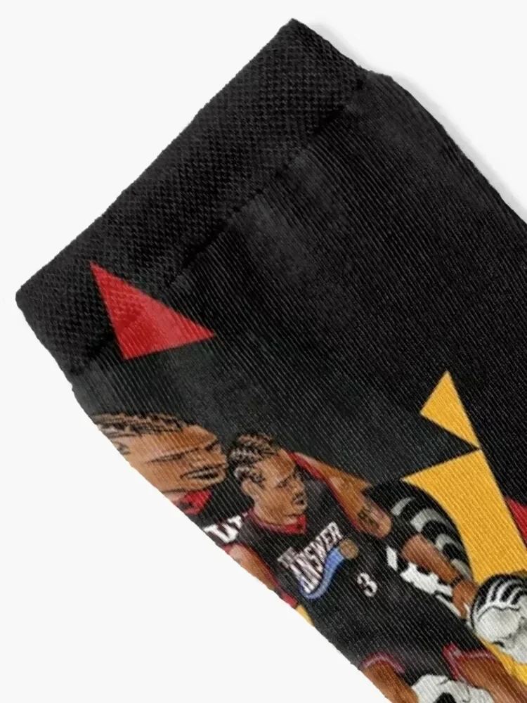 Iverson step over Lue - Cartoon Style Socks man Run Men's Socks Luxury Women's