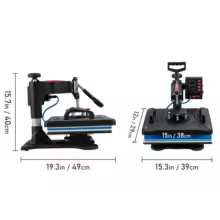 SucceBuy Heat Press 5in1 Heat Press Machine 12x15in Clamshell Sublimation Transfer Printer Digital Precise Temperature Control - AliExpress