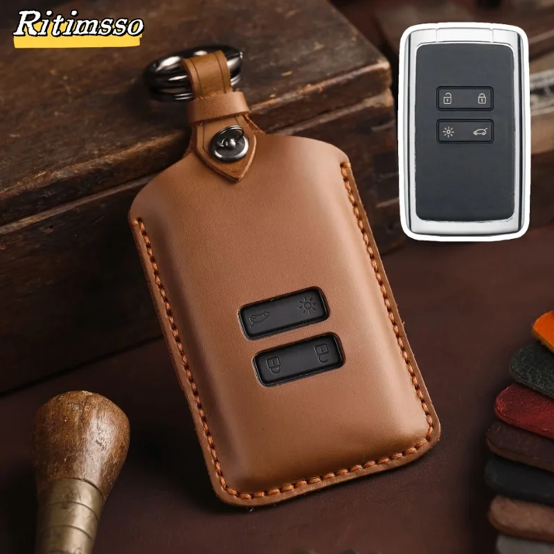 

Leather Key Case Cover For Renault Austral Kadjar Clio Megane Captur Arkana Koleos Zoe Scenic Dacia Sandero Duster Logan Jogger