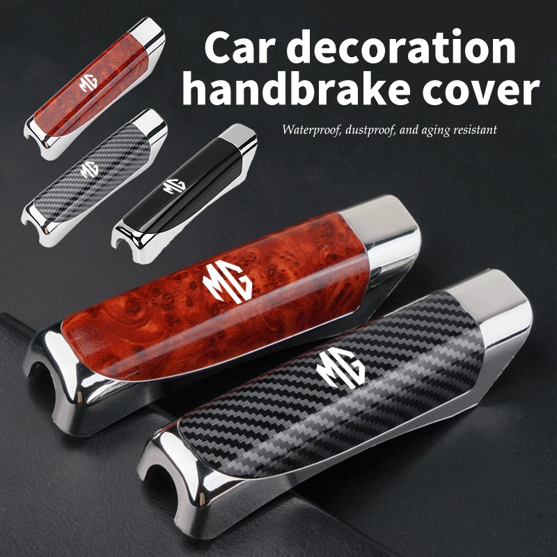 MG Logo Hand Brake Handle Cover ABS Chrome Parking Brake Grip Sleeve Anti-Slip Decor Trim For MG3 MG5 MG6 MGZS MGHS Auto Interio