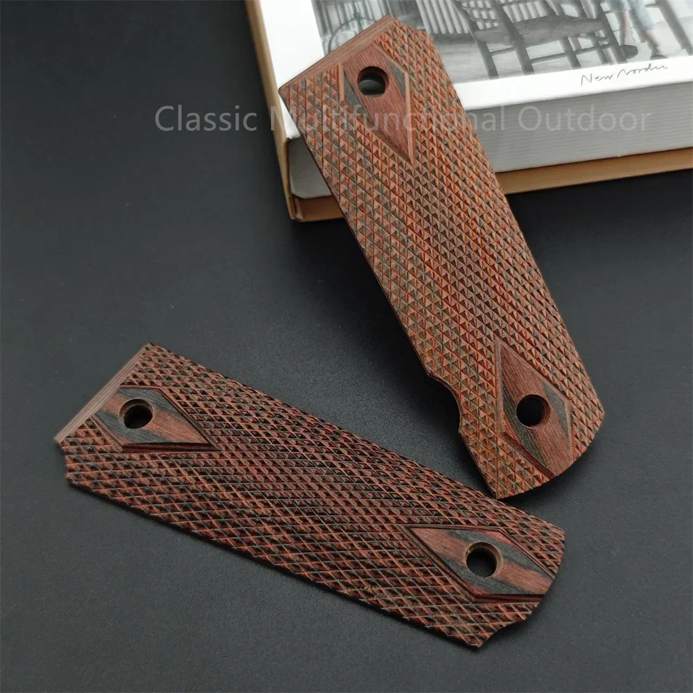 Top-selling 2 PCS Gun Non-slip Handle 1911 Rosewood Grips Patches DIY Anti-slip Wooden Grips Scales Decor Material Blanks Slaba