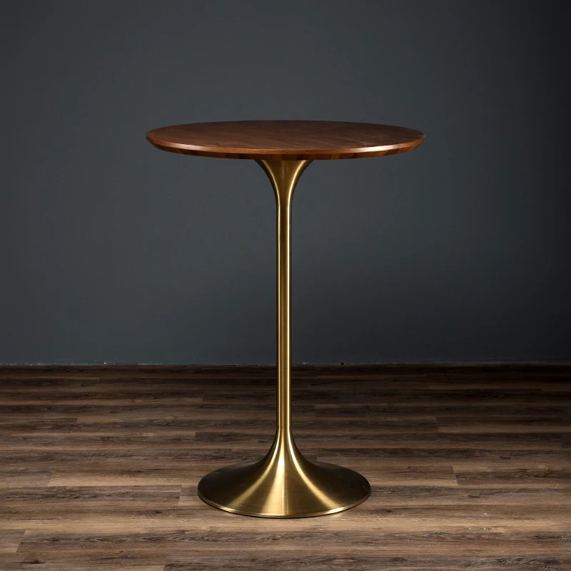 

Creative Balcony Bar Table Light Luxury Round Household Dining Table Tulip Walnut Wine Bar Furniture Baro Stalas XY40JBZ