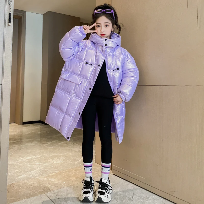 

Girls Down Coat Jacket Cotton Windbreak Overcoat 2023 Royal Blue Warm Plus Thicken Winter Skiwear Outwear Children's Clothing