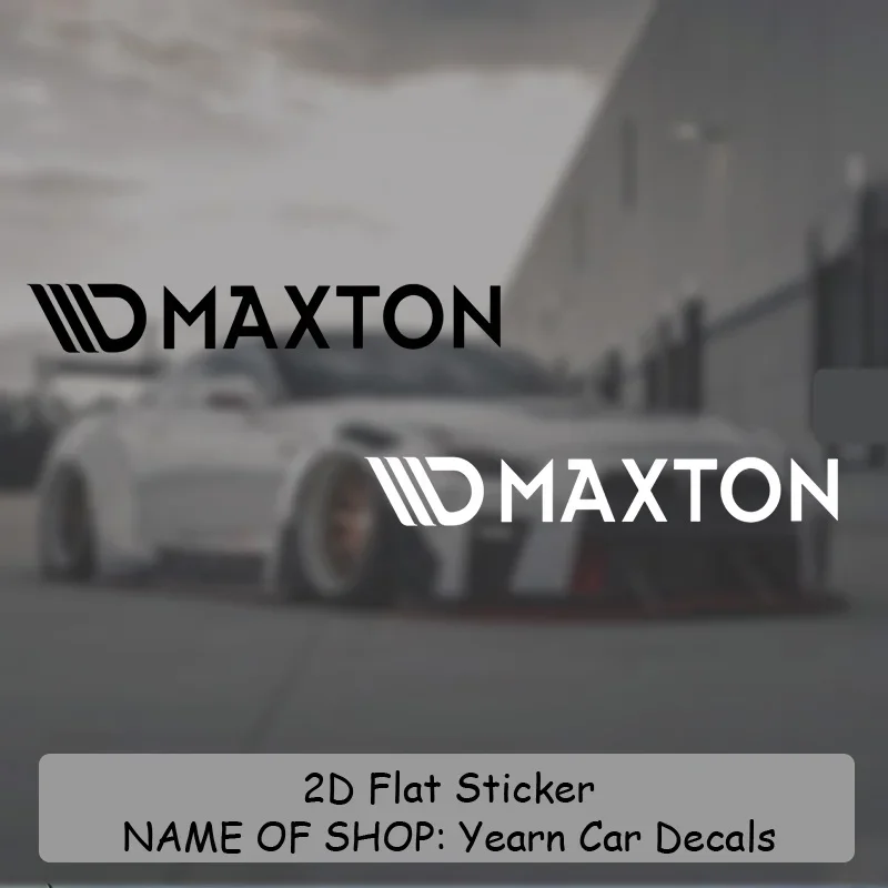 قطعة واحدة من ملصق شعار MAXTON - طراز حديث بسيط، خلفية سوداء مع نص أبيض، ملصق سيارة شفاف