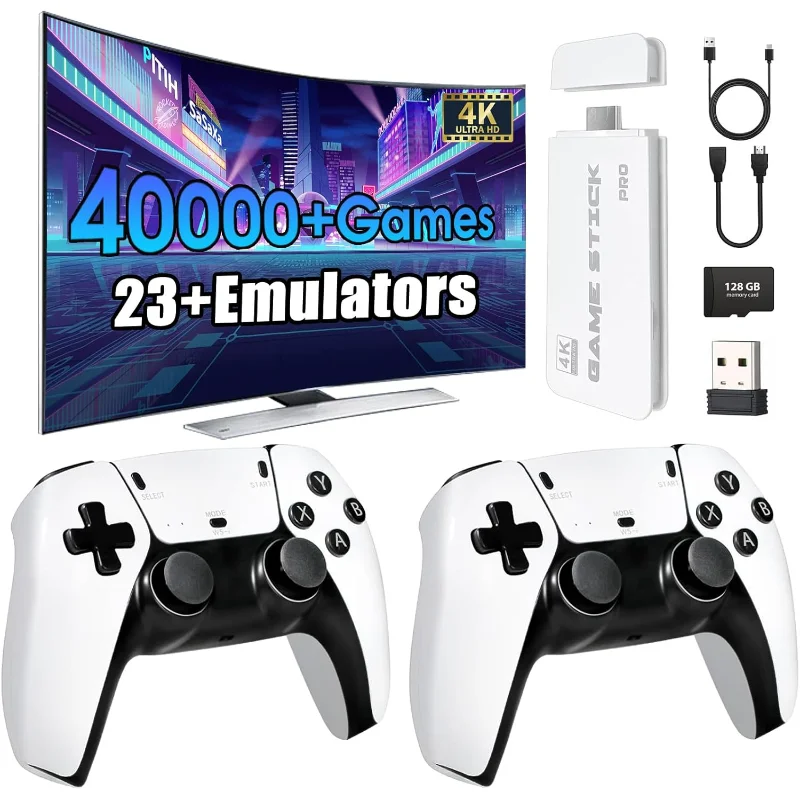 2026new Wireless Retro Game Console 23 Simulators And Over 40,000 Games 2.4g Wireless Controllers(128g)